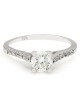 Prong Set Round Diamond Engagement Ring in 14k White Gold